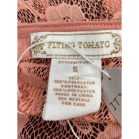 Flying Tomato Boho Swimsuit Cover Up Dress Sheer Lace Halter V Neck Fringe Small - Picture 8 of 11